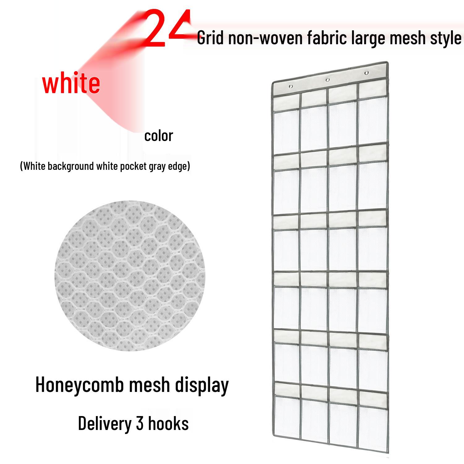 

Подвесной органайзер для тапочек с 24 карманами из нетканого материала и сетки