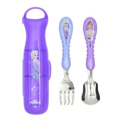 Lilpang Frozen 2 leicht zu haltendes Löffel-Gabel-Etui-Set, verschiedene Farben, 1 Set, Löffel-Gabel + Etui