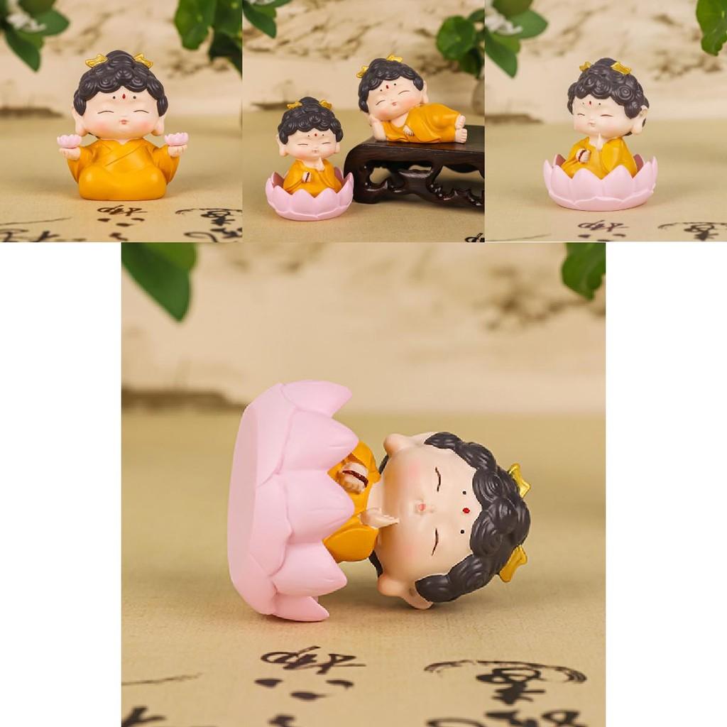 Adorable Resin Blessing Buddha Car Ornament For Home And Office Desk Decoration