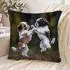 1pc Playful Shih Tzu Dog Short Plush Pillowcase - Zipper Closure, Machine Washable, Cottage Style Living Room and Bedroom Home Decor, Gift for Dog Lov