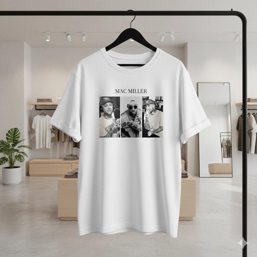 Unisex Adult Vintage Graphic Mac Miller Graphic T-Shirt Ivory Vinta... XL