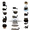 500Pcs Cute Black Cat Stickers Creative Diy Graffiti Stickers Phone Water Bottle Luggage Decals Children Reward Decor Stickers
