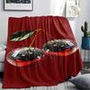 Red Element Cherry Football Print Flannel Blanket,High Quality Comfortable for All Seasons,Home Decor,Warmth and Comfort,Perfect for Christmas Gifts