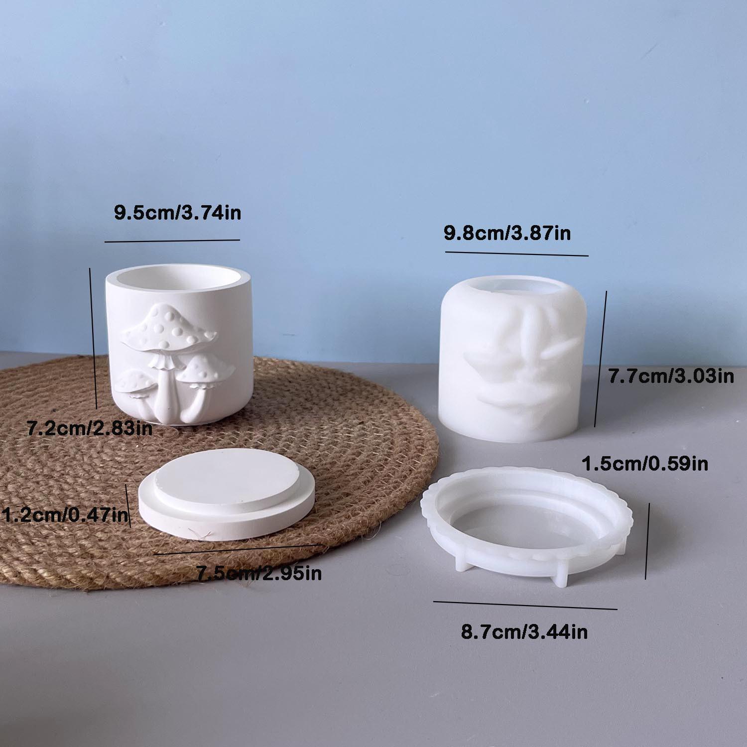 

Plaster Drip Mould White Jar Mould With Lid Candle Cup Mould Decorative For Diy Projects Home Decoration Storage Organization білий