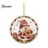 Office Holiday Decorations Christmas Acrylic Hanging Ornament, 2D Flat Double Side Printed Ornaments Santa Snowman Pendant for Tree Window,