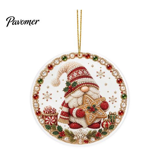 Office Holiday Decorations Christmas Acrylic Hanging Ornament, 2D Flat Double Side Printed Ornaments Santa Snowman Pendant for Tree Window,