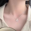 White Jade Marrow Round Necklace Fashionable and Minimalist INS Cool and Cool Geometric Pendant Clavicle Chain