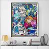 Disney Diamond Painting 5D Frozen Stained Glass Painting Style DIY Gift for Living Room Bedroom Office and Home Decoration