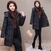 New Mid-length Mother's Cotton Coat, Winter Thickened Slim Down Cotton Coat, Middle-aged and Elderly Cotton-padded Jacket