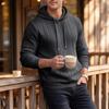 Men's Color Hoodie with Pocket Casual Pullover for Fall Winter and Everyday Wear