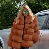 Winter thickened loose commuter solid color rabbit fur jacket coat temperament comfortable casual style