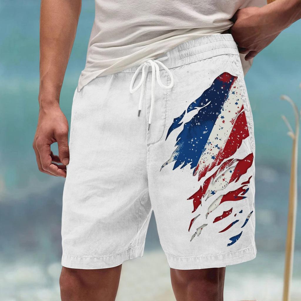 Męskie letnie, duże, swobodne, luźne spodnie sportowe, szorty plażowe