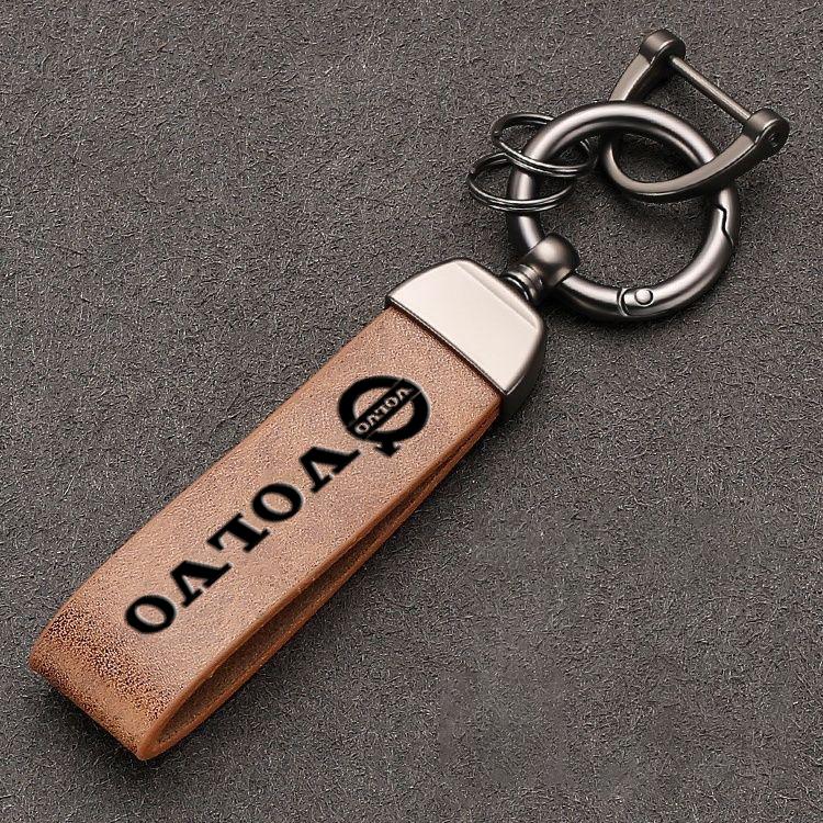 Retro Car Keychain Leather Key Chains Auto Accessories For Volvo XC90 V90 V60 XC60 V40 S80 S60 S90 C40 XC40 V70 XC70 C30 Rdesign