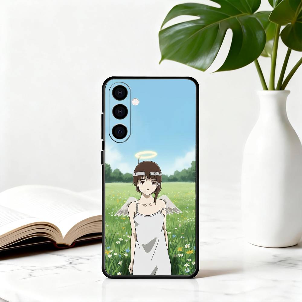 S-Serial L-Lain E-Experiments-SEL Phone Case Black Silicone Soft For Samsung Galaxy A73,A72,A71,A70,A53,A52,A51