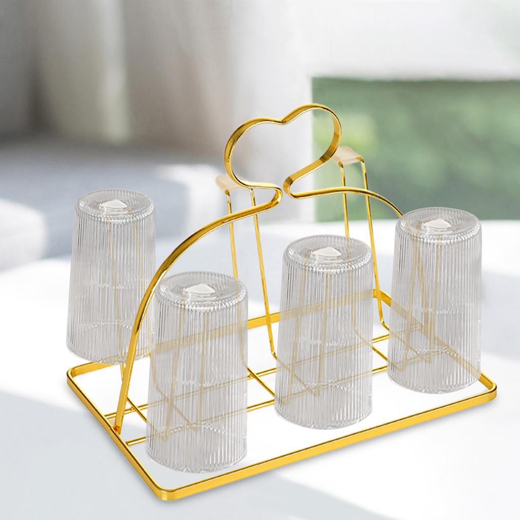 Kitchen Drain Cup Holder Glass Water Rack for Dining Living Room Style B