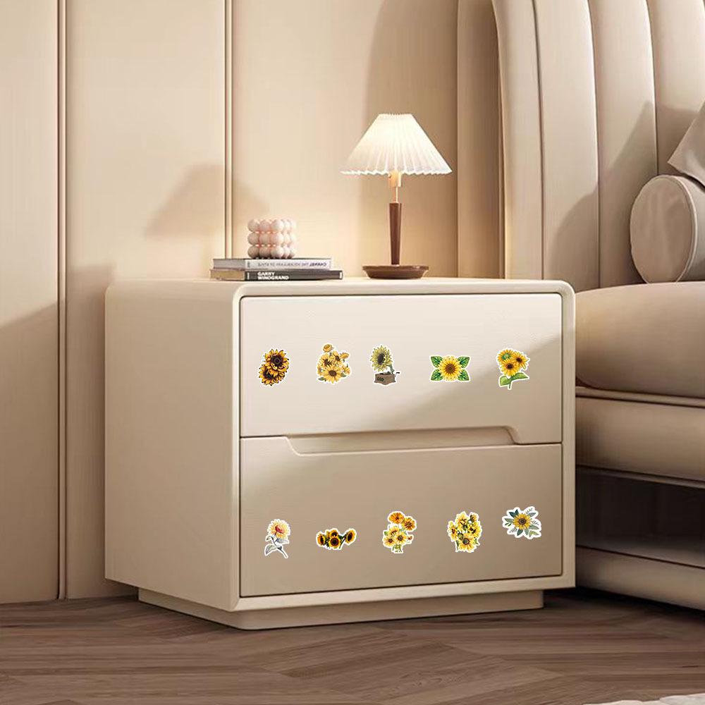 54 Sunflower Style Graffiti DIY Decorative Stickers for Laptop and Car.