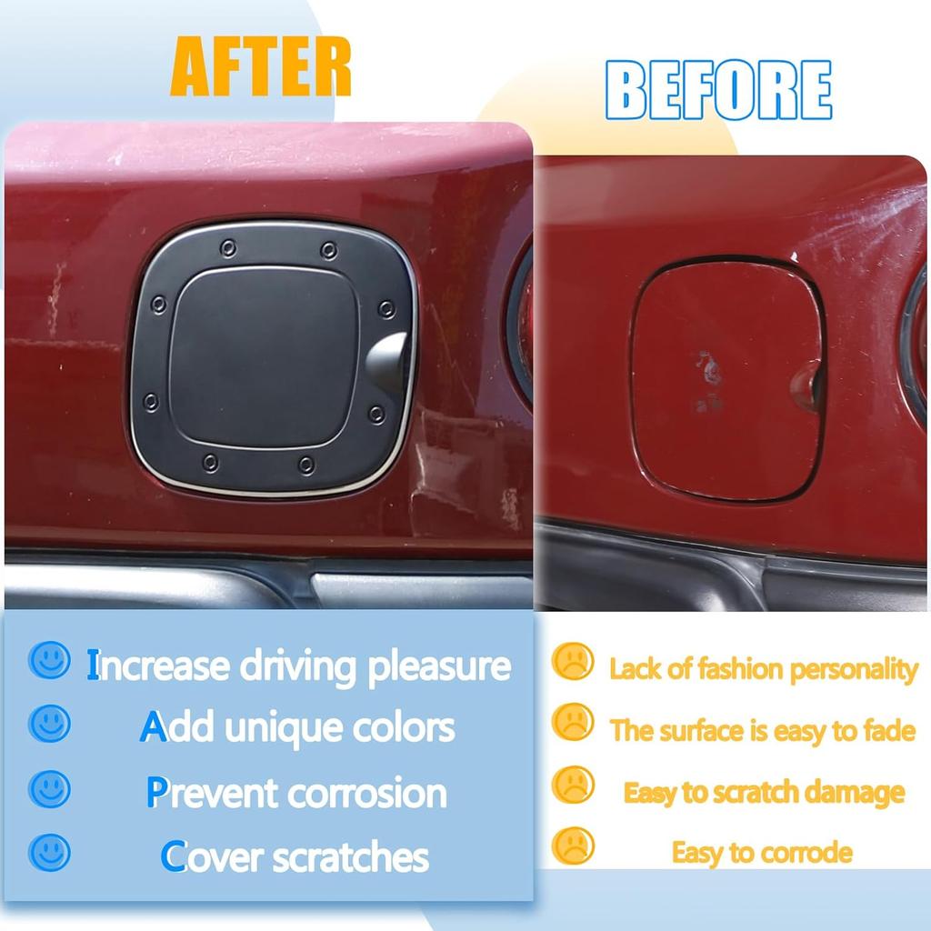 Gas Fuel Tank Cap Protector Cover Compatible with Toyota FJ Cruiser 2007-2021,ABS Plastic Fuel Tank Door Cover Car Oil Gas Cap Door Cover Trim