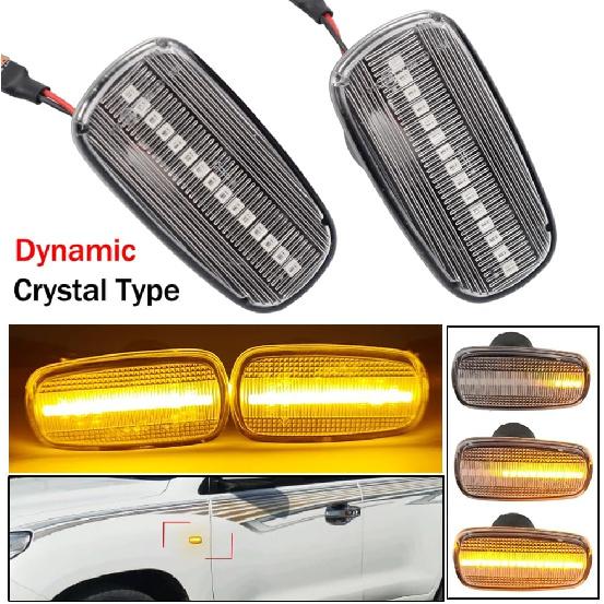 Turn Signal Lamp Led Front Fender Side Marker Light Compatible with Lexus IS200 IS300 LS430 To-yo-ta RAV4 Prius Kluger Crown Wish (Crystal)