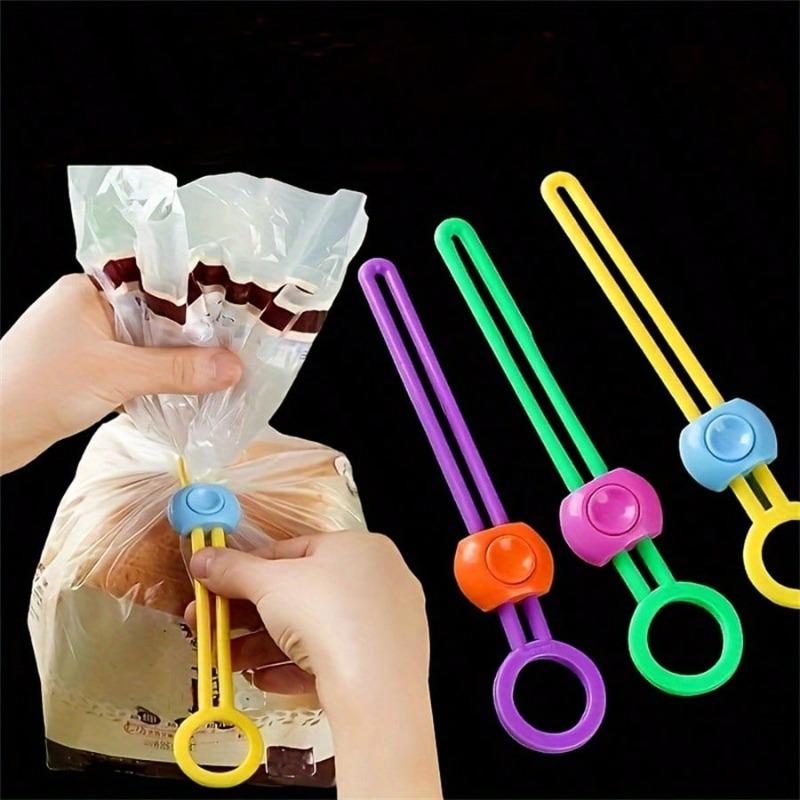 Colorful Snack Sealing Strings  Multi-functional Food Preservation Ties with Creative Clips for Convenient Carrying and Easy Use