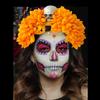 Spiders Flower Hairband Soft Fabric Comfortable Day of the Death Hairband for Halloween Parties Costume Event Daily Wear