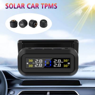 Digital LCD Display Automobile Accessories Tire Pressure Monitoring System Auto Security Alarm Solar USB Powered Tyre Temperature Monitor Car TPMS