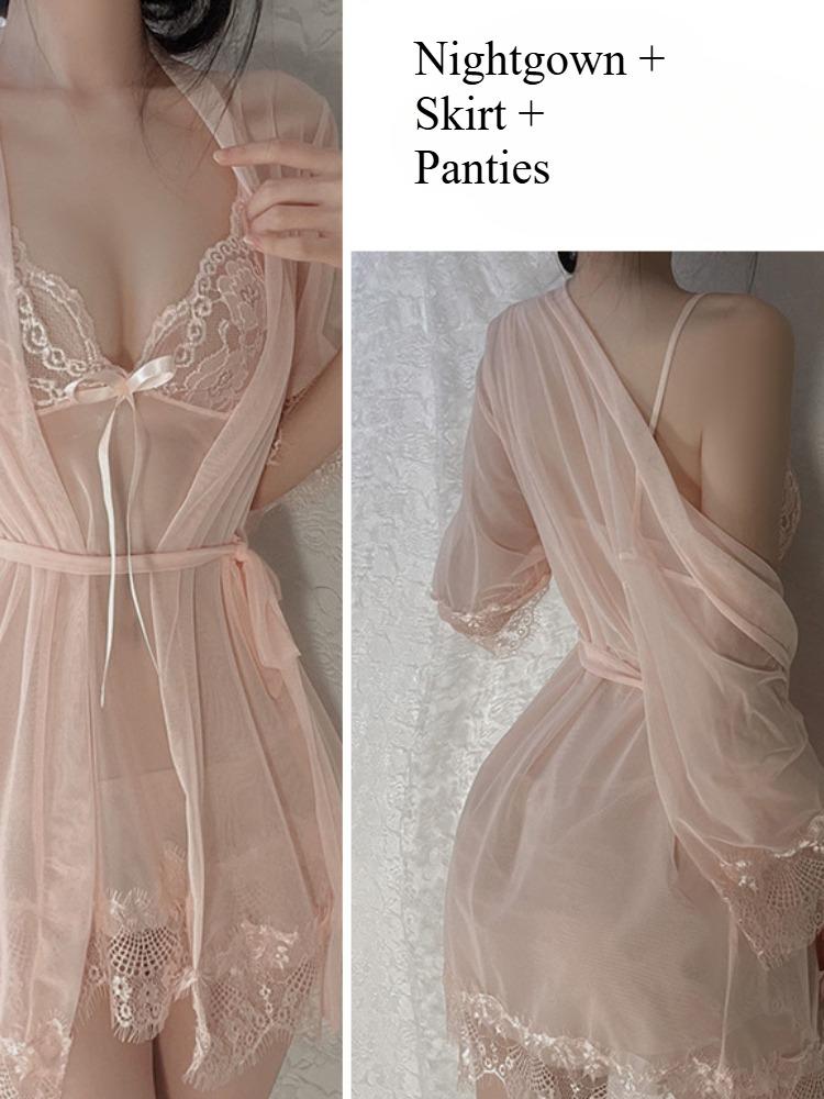 Red Sexy Christmas Lingerie Women Lace Hollow Bodysuit Erotic Costumes Teddy Nightdress Outfit Deep V Exotic Porn Underwear Set