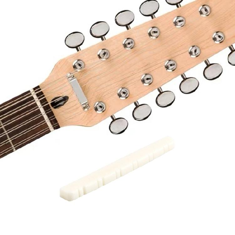 Bone Guitar Bridge for 12 String Folk Acoustic Guitar Guitar Bridge Saddles Nut Replacements for Guitar Accessories