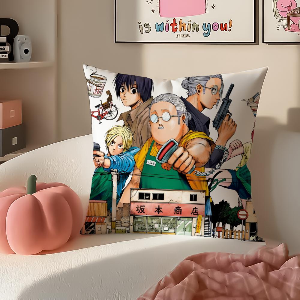 Action Comedy Japanese Manga SSakamoto Days Cushion Cover Pillowcase Short Plush Invisible Zipper Room Sofa Cushion Cover