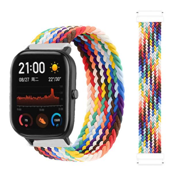 20mm 22mm Uhrenarmbänder für Amazfit GTS/4/3/2/2e/GTS2 Mini/GTR 4/3 pro/GTR2/2e/2 Geflochtenes Solo-Loop-Armband Amazfit bip 6 5 Band