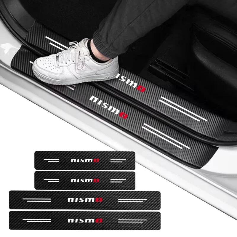 4 Stück Karbonfaser Auto Türschwellen-Aufkleber Für Nissan Nismo Note Armada Pulsar Pathfinder X-Trail Qashqai Zubehör