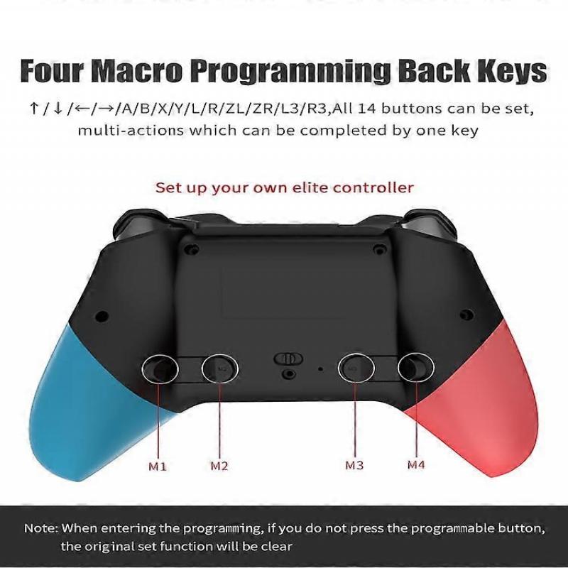 Wireless Switch Controller Compatible with PC/iOS/Android/Lite/OLED, Programmable Back buttons, Layout of ABXY Can Be Changed (Yellow)