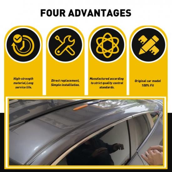 

Pair Left&Right Trim Molding Black Roof Kit for Honda 2012-2015 Sedan Civic