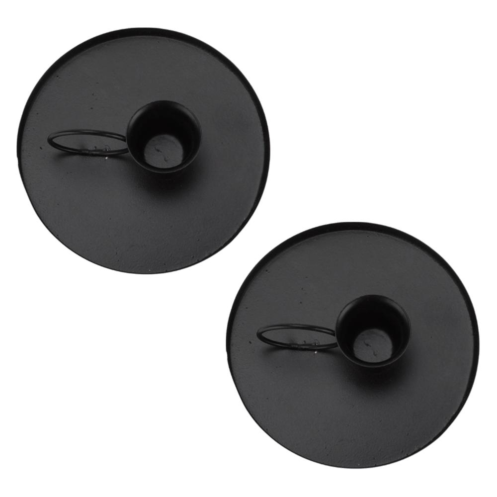 2PCS Black Retro Candle Holder Gold Metal Candle Stand Wrought Iron Candlestick Dining Table Decor