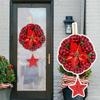 Christmas Soldier Vine Wreath Welcome Wooden Sign Decoration Dwarf Doll Vine Wreath Shopping Mall Window Wall Hanging
