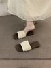 French evening red one-word slippers women's shoes wear 2025 summer vacation beach with skirt sandals