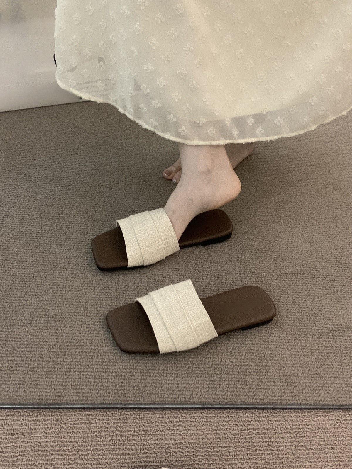 

Evening red one-word slippers women s shoes outside summer vacation beach with skirt sandals 35 абрикосовый