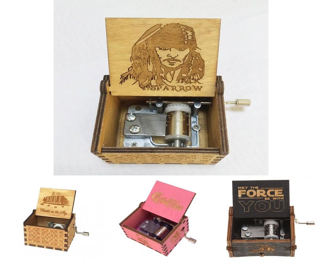 Handcrafted Retro Music Box Carved Wood Music Case Perfect For Xmas And Birthdays