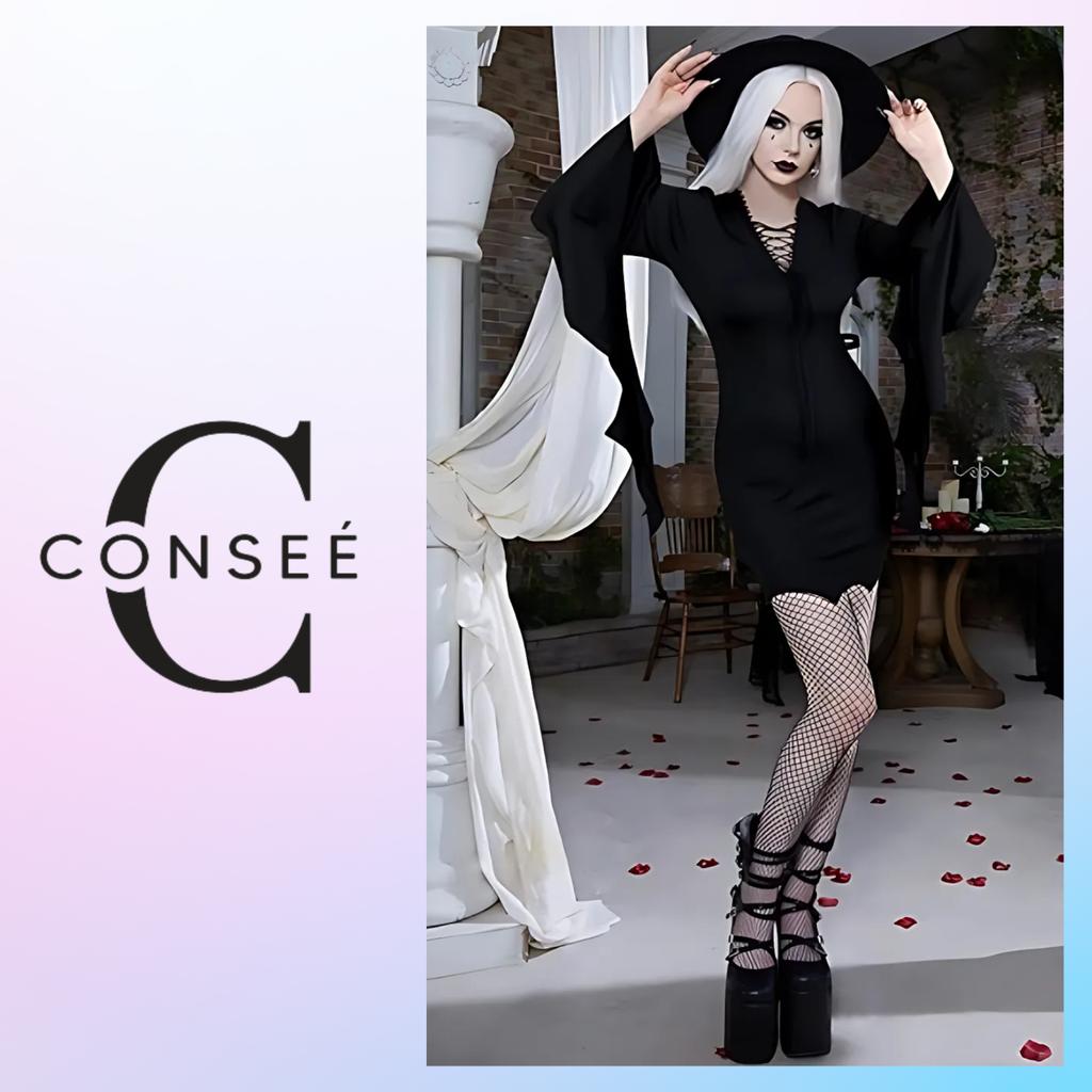 Black Gothic Bat Dress Clothing Vampire Costume Witch Costume