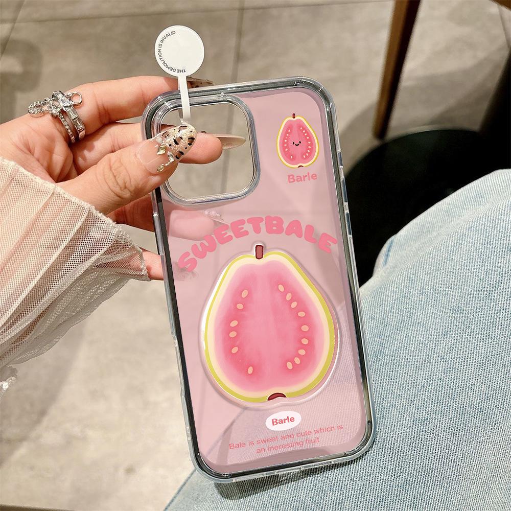 Cute fruit for iPhone17 Pro Max mobile phone protective case 16 simple 15Pro niche 14 anti-drop