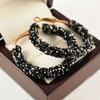 Fashion Women Circle Shape Rhinestone Inlaid Statement Hoop Earrings Jewelry