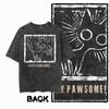 G55 Back Print Cotton Cool Cat Graphic Men T-shirt | Acid Washed Streetwear Big Size Vintage O-neck Men's Tee Tshirt