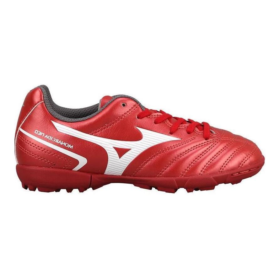 Mizuno Monarcida Neo 2 AS Artificial Grass Shock Absorption Durable Low Top Kids Soccer Shoes Kids sneaker Red White P1GE222560