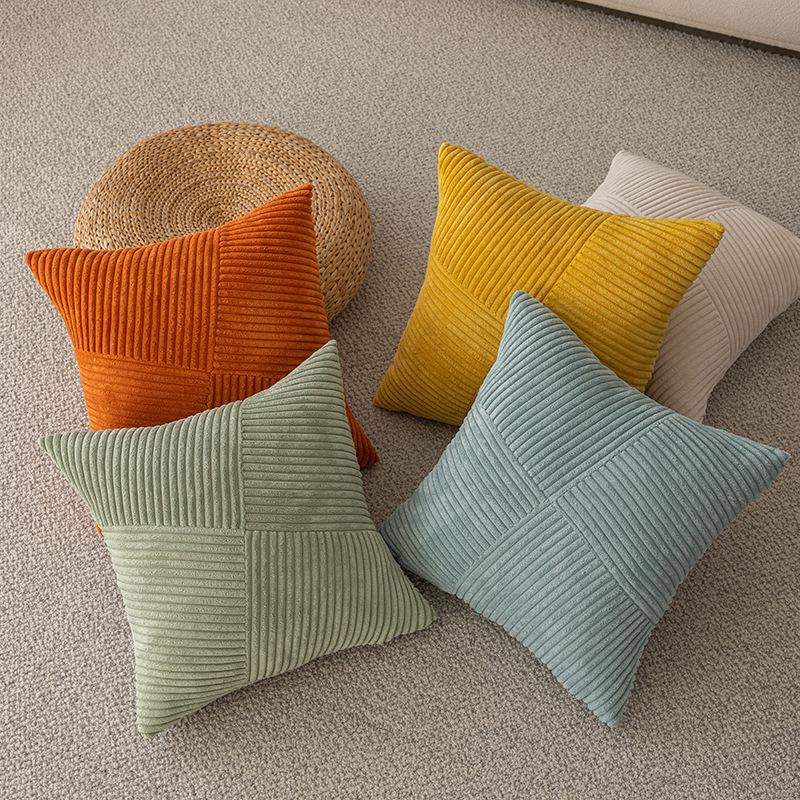 Corduroy Windmill Patchwork Cushion Cover for Bedroom or Living Room Sofa
