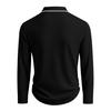 Men's Long Sleeve Polo Shirt Classic Button Placket Business Casual Golf Top for Spring Fall Wear
