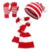Handgehäkelte Weihnachtsmannmütze Schal Handschuhe für Kinder Erwachsene Familienfeier Weihnachtsmannmütze Festival Requisiten Strickwaren