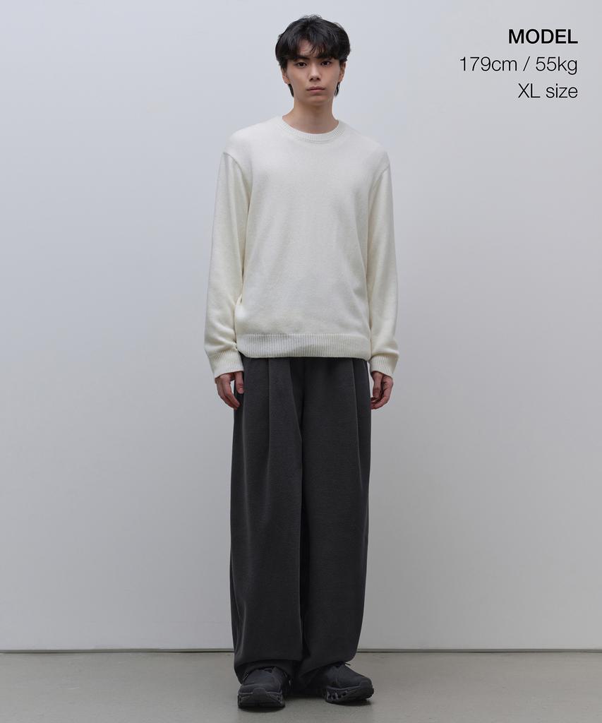 MUSINSA STANDARD Polar Fleece One-Tuck Wide Lounge Sweatpants [Dark Gray]