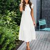 Women Dress Flying Sleeves Large Hem Summer Smocked Tiered Dress Streetwear