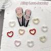 2Pcs 3D Loving Heart Shaped Nail Art Rhinestone Gems Charms Luxury Diamond Alloy Glitter Hearts Jewelry Nail Supplies Accessory