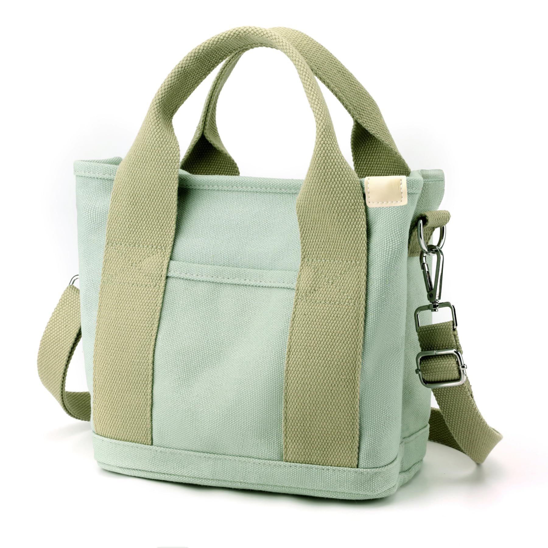 

Сумка-тоут на плечо мини для экологичного образа [YIBONIKA] женская, сумка, кроссбоди, холщовая, с разделителем, тоут, самоподдерживающаяся, стильная, милая, легкая, зелёный