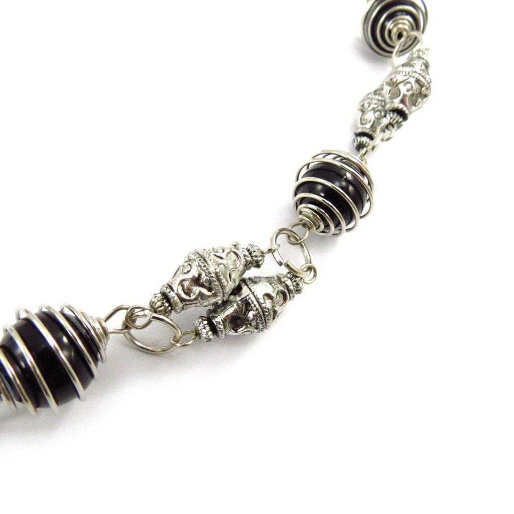 Les Trésors De Lily [J6981] - Collier Créateur 'Altai' noir argenté